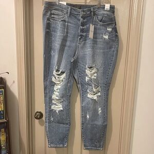 NWT Distressed Judy Blue High Waisted Skinny Fit Jeans, Size 20w